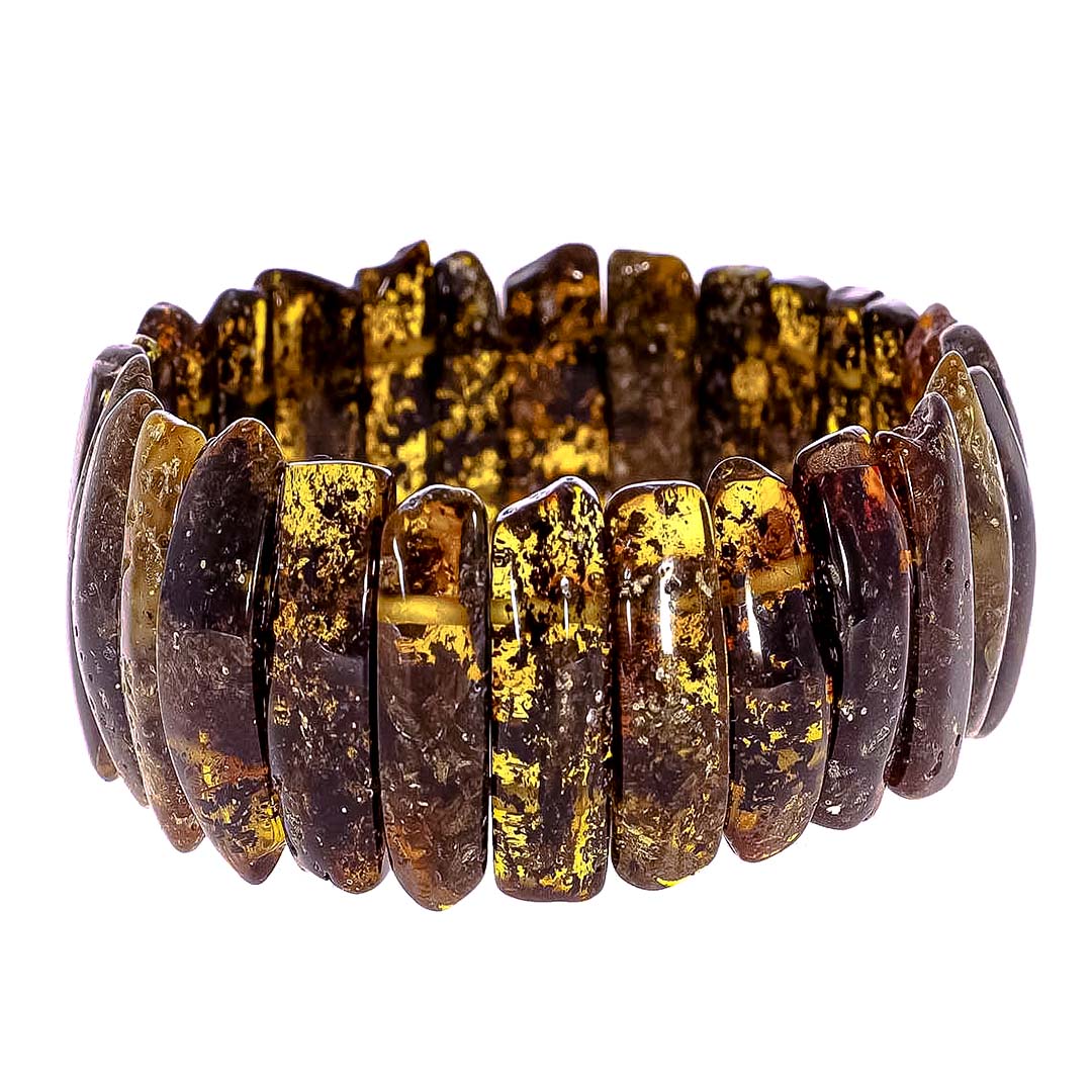 Amber bracelet with many natural inclusions of fauna