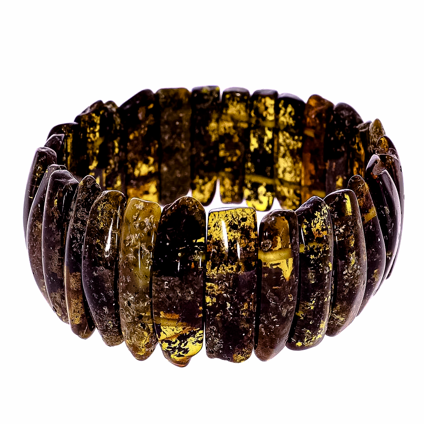 Amber bracelet with many natural inclusions of fauna