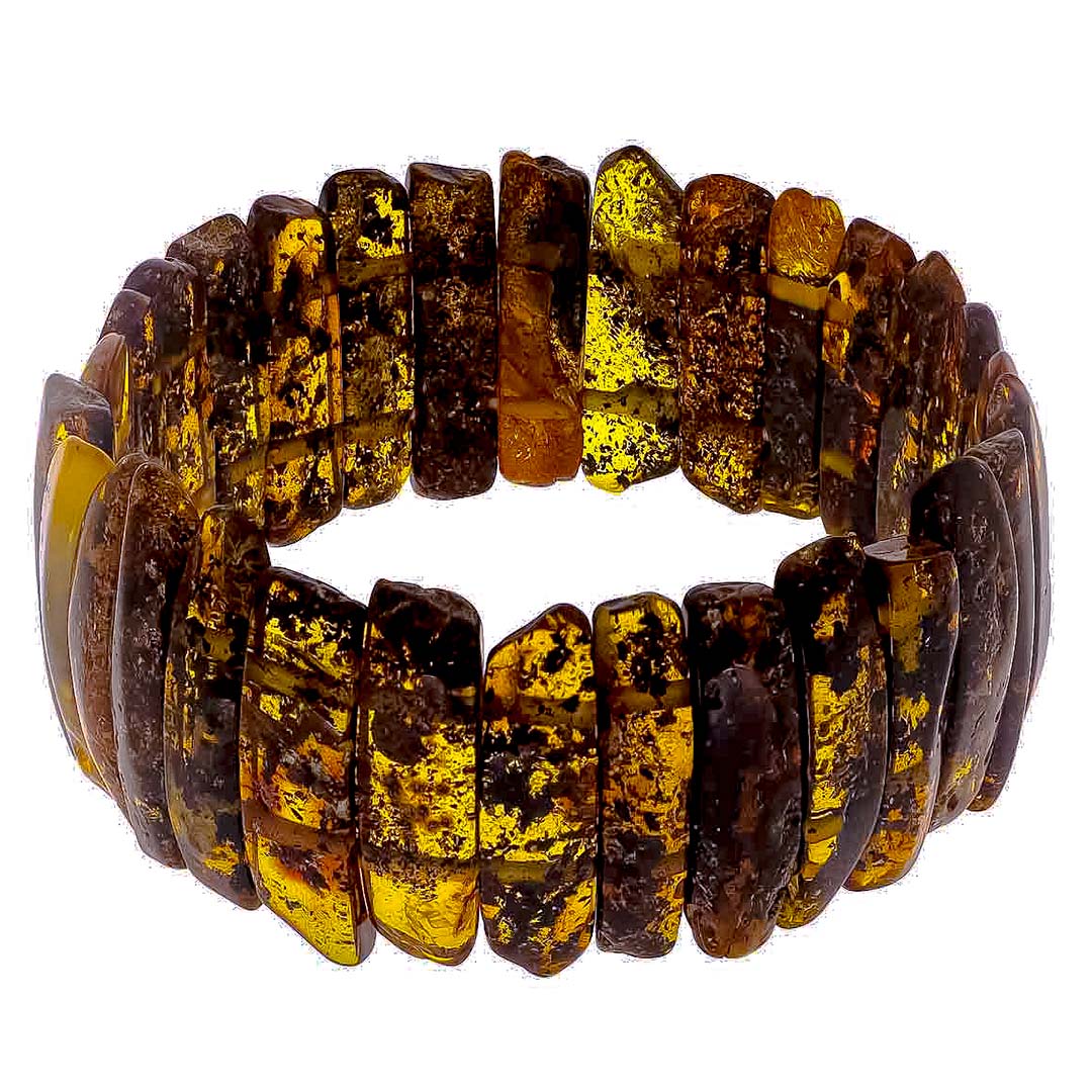 Amber bracelet with many natural inclusions of fauna