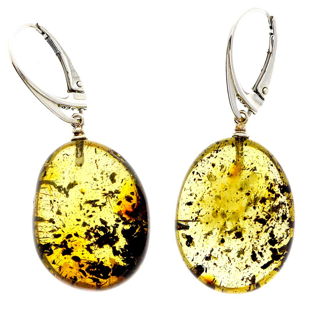 Earrings with real amber - 55