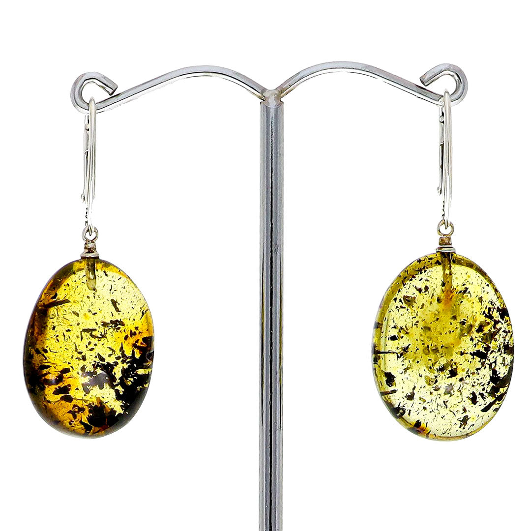 Earrings with real amber - 55