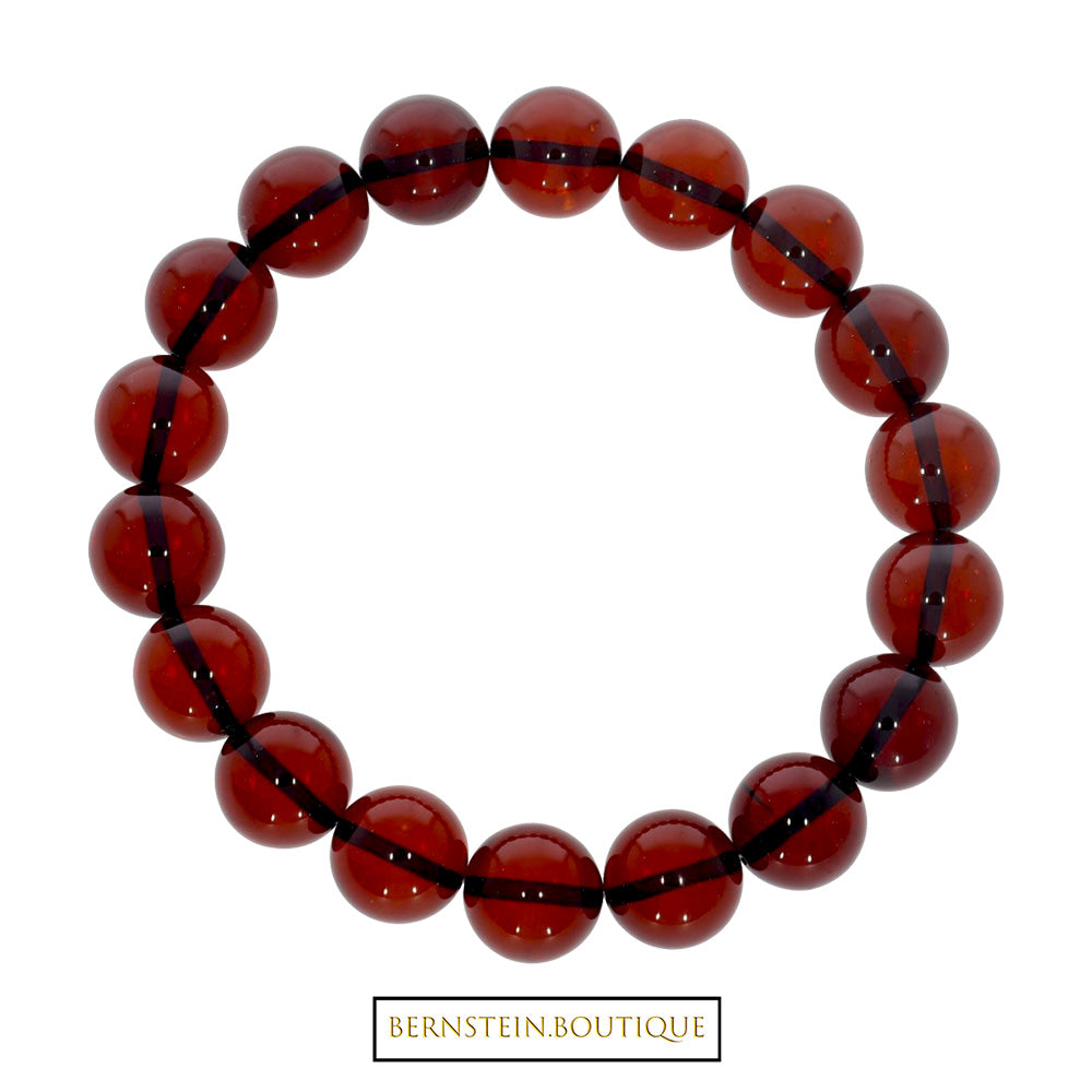 Bracelet made of cherry red amber beads