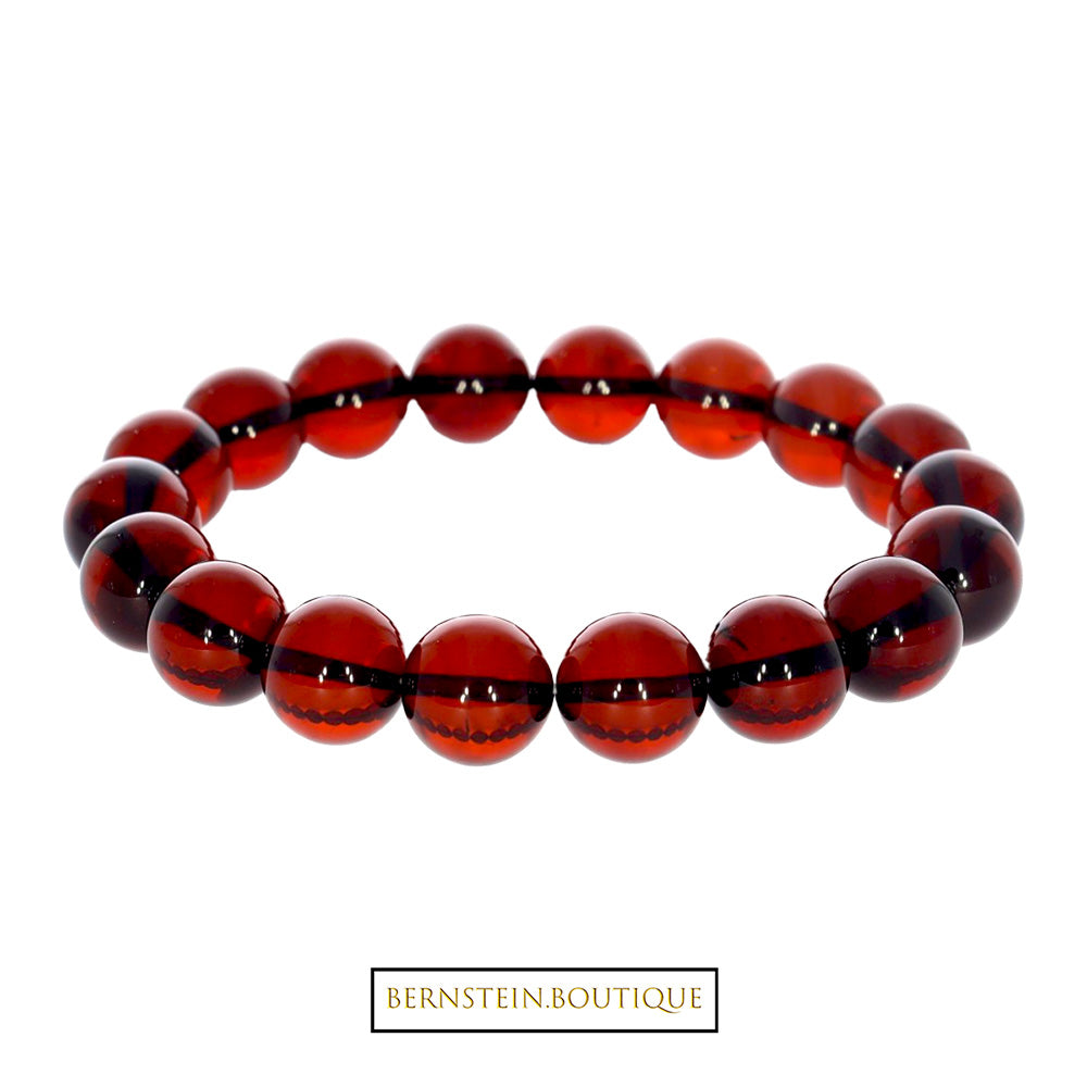 Bracelet made of cherry red amber beads