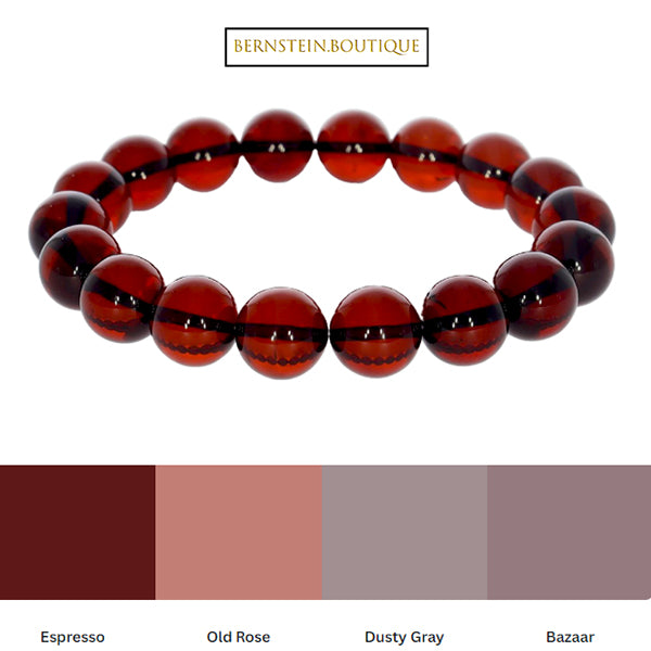 Bracelet made of cherry red amber beads