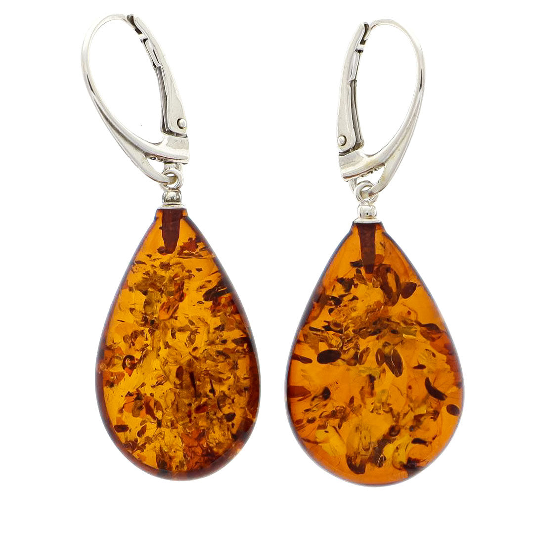 Baroque amber earrings - 45