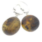 Satin amber beads in sterling silver earrings