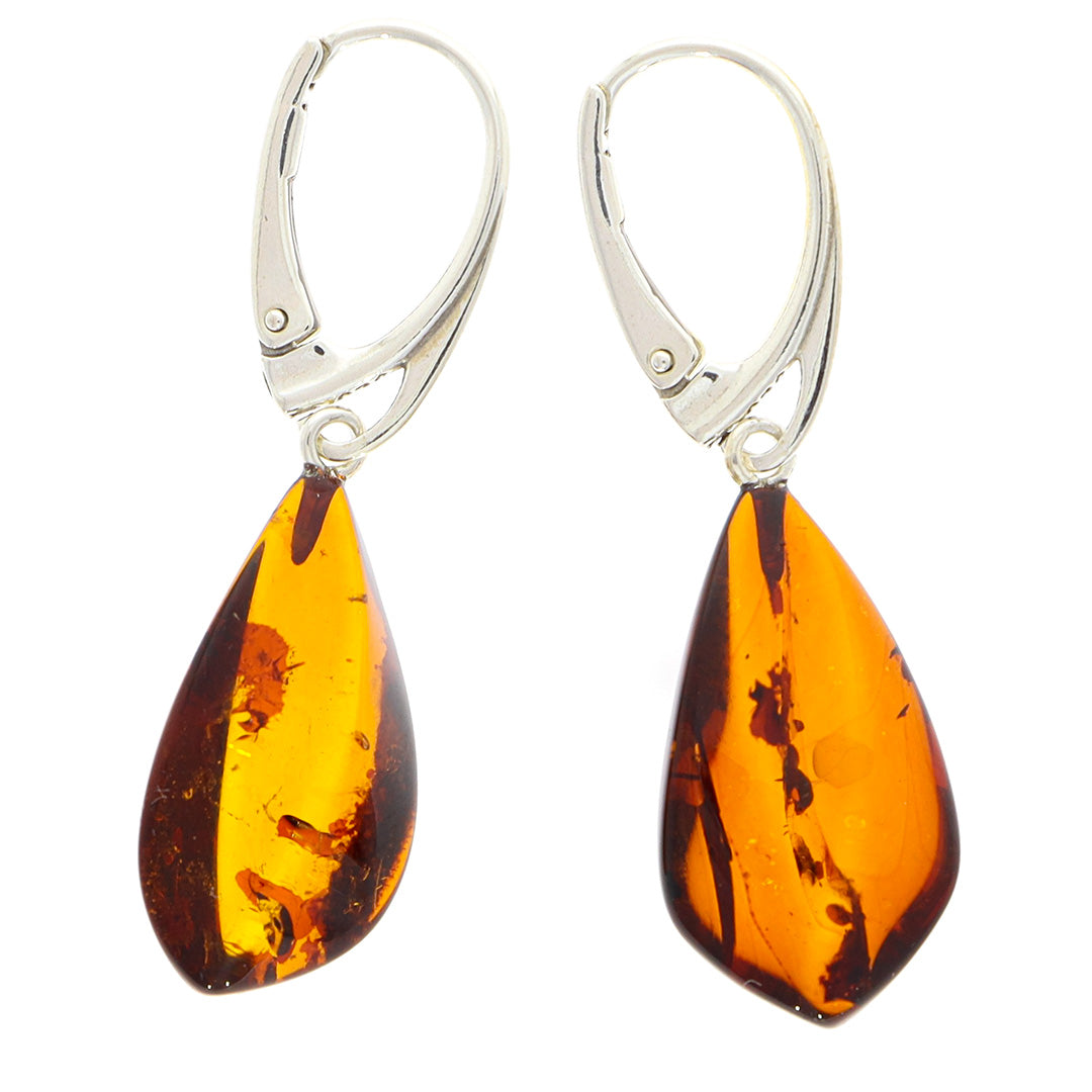 Amber earrings and sterling silver - no. 79