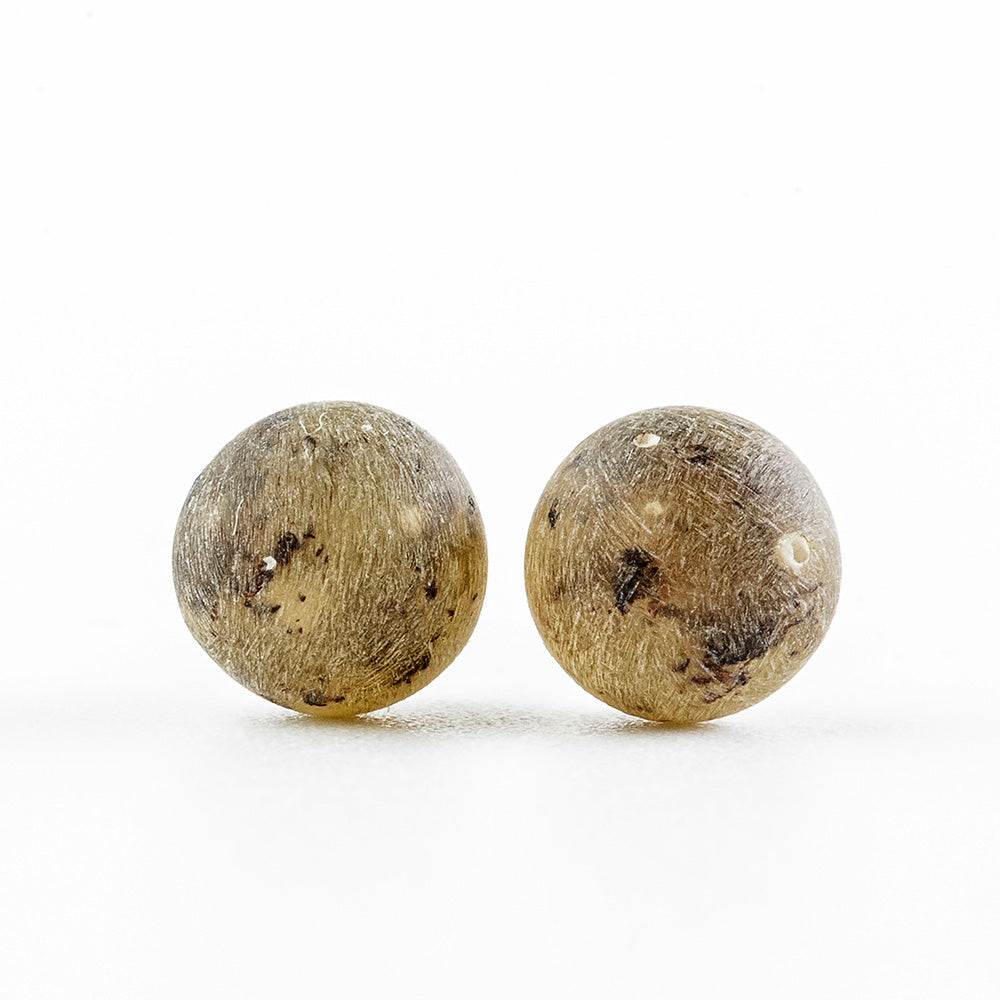 Ball bead earrings made of natural Nordic amber