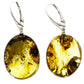 Amber earrings with natural mossy flora inclusions &amp; sterling silver - 59